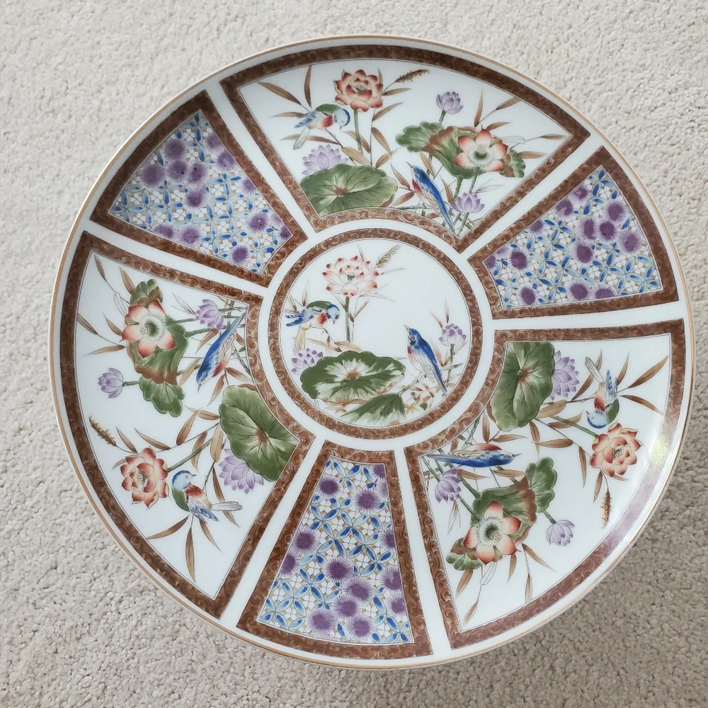 Vintage Bird and Flower Cake Stand